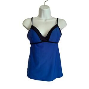 Athleta Blue/Black Size Small Tankini Swim Top Adjustable Strap